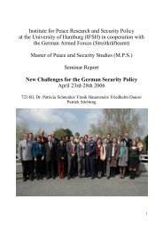 New Challenges for the German Security Policy - IFSH