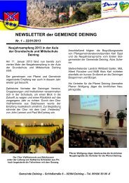 NEWSLETTER der GEMEINDE DEINING