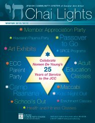 Chai Lights Program Guide - JCC of Greater Ann Arbor