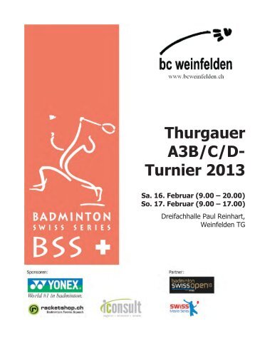 Turnierheft - Badminton Swiss Series