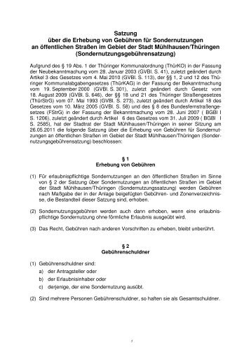 Sondernutzungsgebührensatzung (*.pdf 40 KB) - Mühlhausen