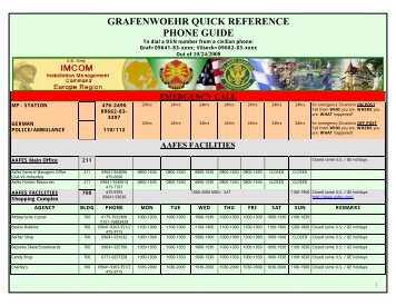 grafenwoehr quick reference phone guide - Hohenfels Community ...