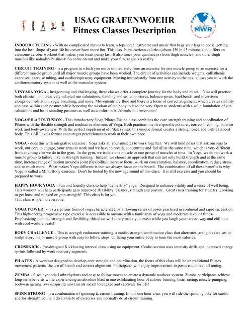 Usag Grafenwoehr Fitness Classes Description