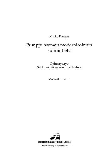 Pumppuaseman modernisoinnin suunnittelu - Theseus