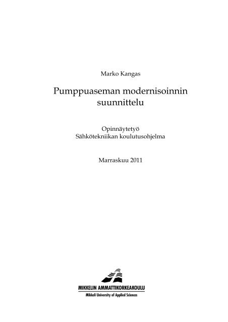 Pumppuaseman modernisoinnin suunnittelu - Theseus