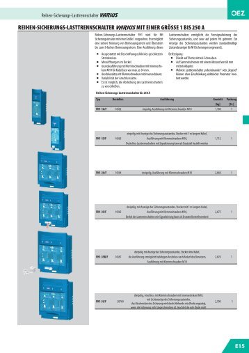 reihen-sicherungs-lasttrennschalter varius mit einer grösse 1 ... - OEZ