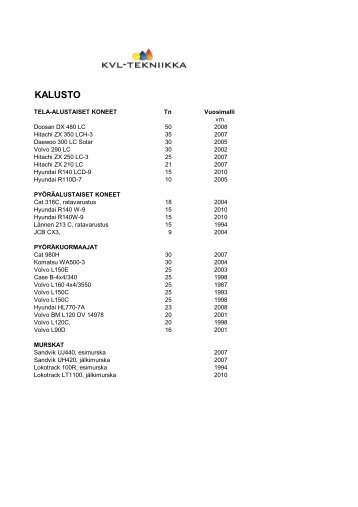 KALUSTO - KVL-Tekniikka