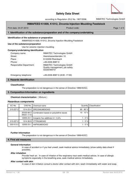 Zirconia engl.110314 INMAFEED - Inmatec GmbH