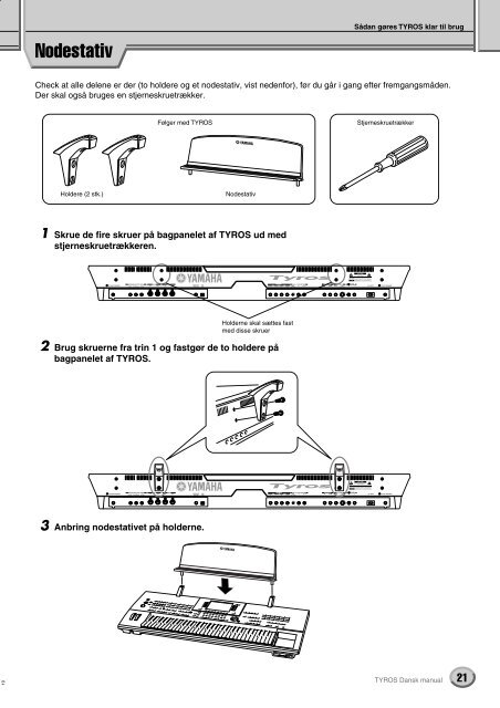 Tyros Dansk manual - Yamaha