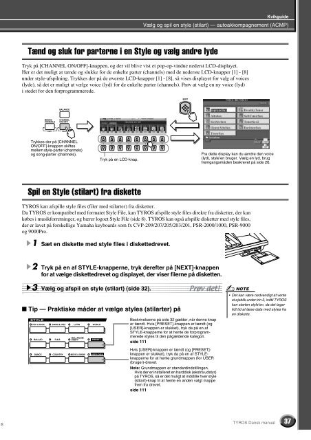 Tyros Dansk manual - Yamaha