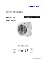 INSTRUCTION MANUAL FAN HEATER ENGLISH GB 220 ... - Orion