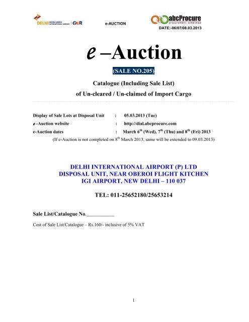 e-Auction GuideLines Document - Delhi International Airport (P