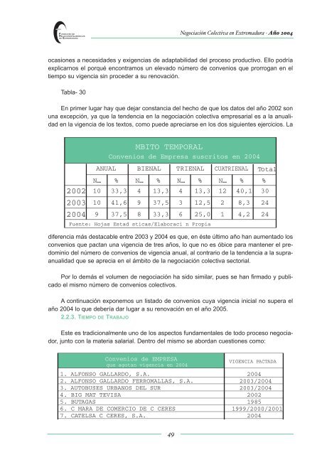 informe nncc extremadura 2004 - Fundación de Relaciones Laborales