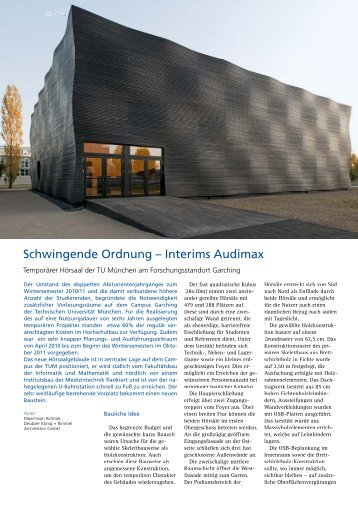 Schwingende Ordnung – Interims Audimax - Die neue Quadriga