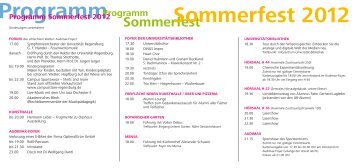 Programm Sommerfest 2012 - Universität Regensburg