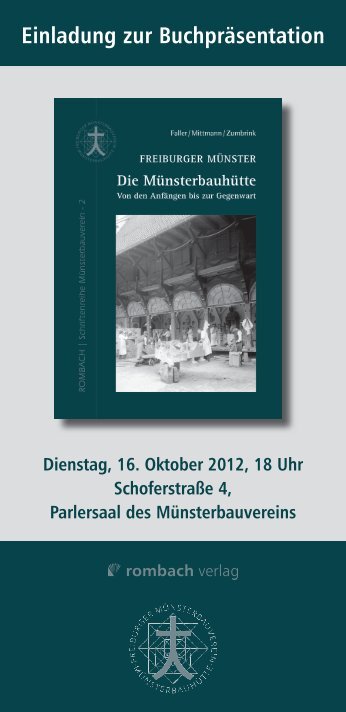 Einladung zur Buchpräsentation - Freiburger Münsterbauverein