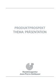 PRODUKTPROSPEKT THEMA: PRÄSENTATION - jp-gehbauer.ch