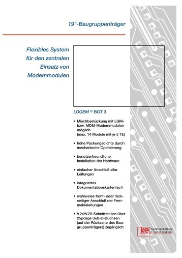 19"-Baugruppenträger Flexibles System für den zentralen Einsatz ...