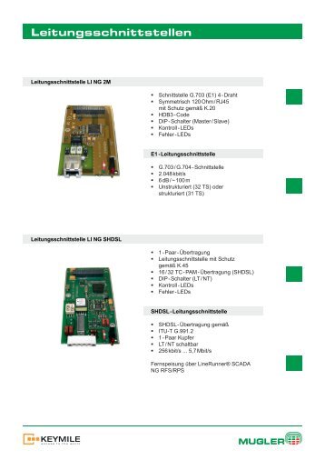 LineRunner SCADA NG Leitungsschnittstellen - Mugler AG