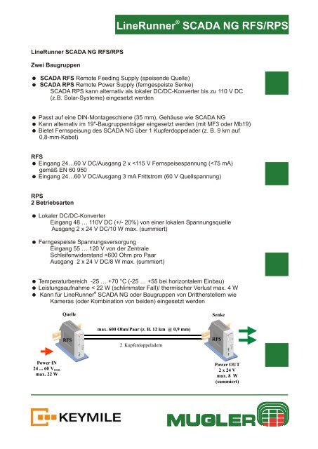 LineRunner SCADA NG RFS/RPS - Mugler AG