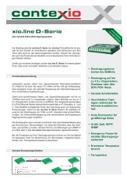 contexio / Produktblatt xio.line D-Serie - Mugler AG