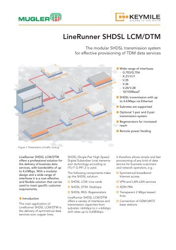 contexio / data sheet LineRunner SHDSL LCM/DTM - Mugler AG