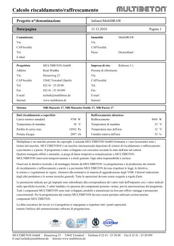 Modello di progetto - Multibeton