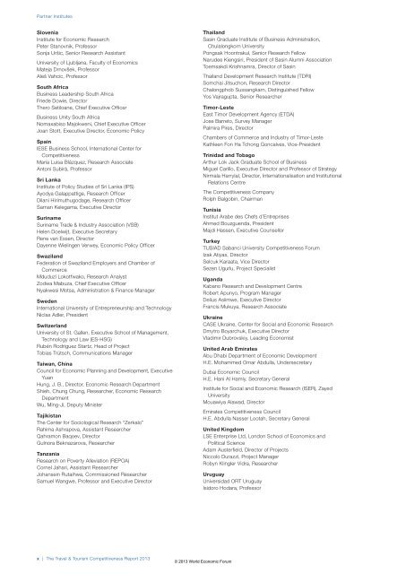 The Travel & Tourism Competitiveness Report 2013