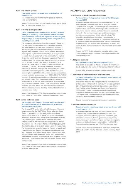 The Travel & Tourism Competitiveness Report 2013