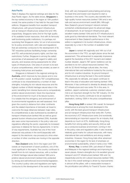 The Travel & Tourism Competitiveness Report 2013