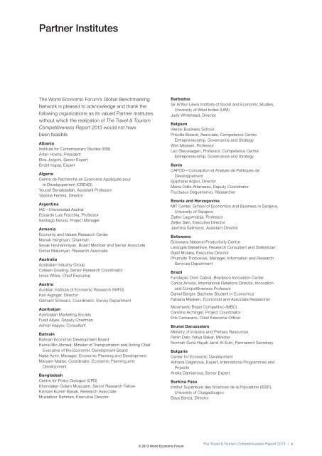 The Travel & Tourism Competitiveness Report 2013