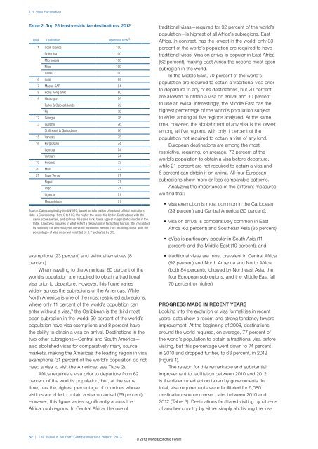 The Travel & Tourism Competitiveness Report 2013