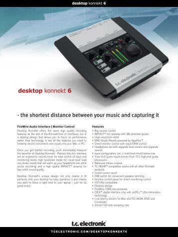 TC Electronics Desktop Konnekt 6 Brochure - Full Compass