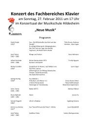 Programm (hier) - in der Musikschule  Hildesheim