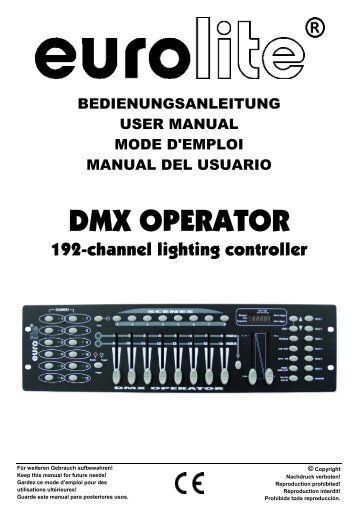 EUROLITE DMX Operator User Manual - Musik Produktiv