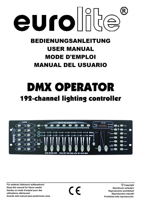 EUROLITE DMX Operator User Manual - Musik Produktiv
