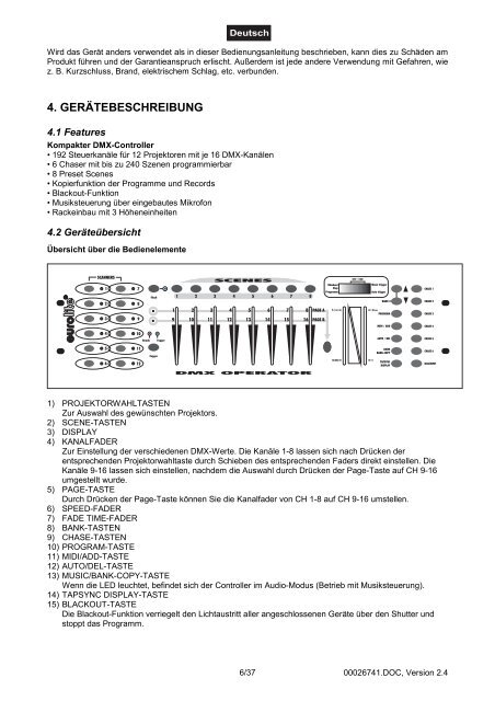 EUROLITE DMX Operator User Manual - Musik Produktiv