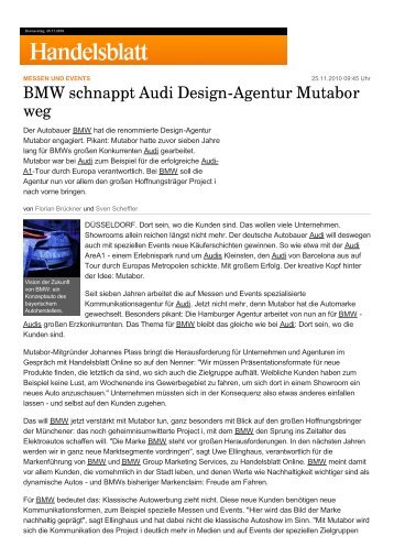 BMW schnappt Audi Design-Agentur Mutabor weg - Mutabor.com