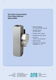 Viscosity-Compensated Flow Meter/Monitor Model MKH - MVA Mess