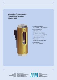 Viscosity-Compensated Flow Meter/Monitor Model MKL - MVA Mess