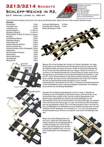 3213/3214 Bausatz - Die Modellbau-Werkstatt Bertram Heyn