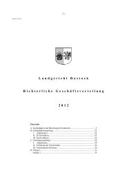 Landgericht Rostock Richterliche Geschäftsverteilung 2012