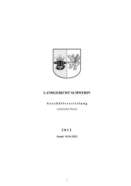 LANDGERICHT SCHWERIN 2 0 1 2 - bei Justiz Online in MV