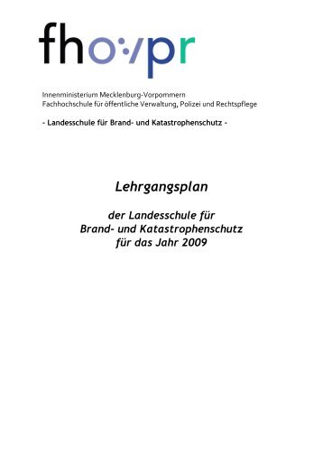 Lehrgangsplan 2009 - Regierungsportal Mecklenburg-Vorpommern