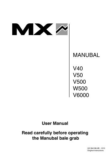 MANUBAL V40-V50-V500-W500-V6000 instructions - MX
