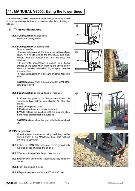 MANUBAL V40-V50-V500-W500-V6000 instructions - MX