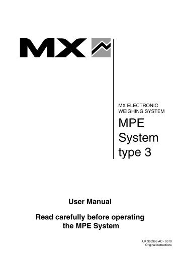 MX electronic weighing instructions