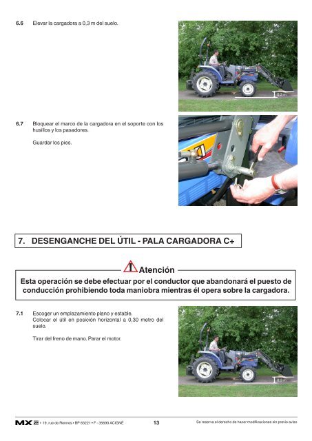 Instrucciones de palas cargadoras COMPACT - MX