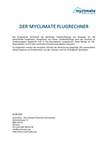 DER MYCLIMATE FLUGRECHNER