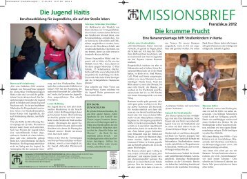 Missonsbrief Franziskus 2012 - Missionszentrale der Franziskaner